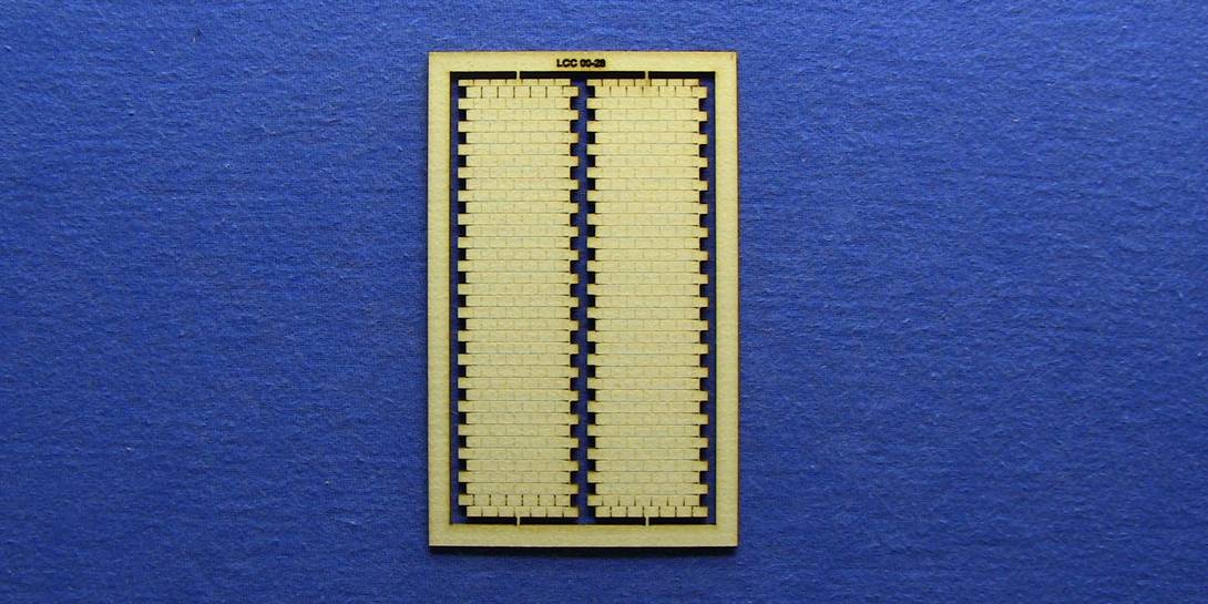 LCC 00-28 OO gauge 24mm large roof tiles extensions kit Interlocking large roof tiles extension kit. Kit of 2 panels.
